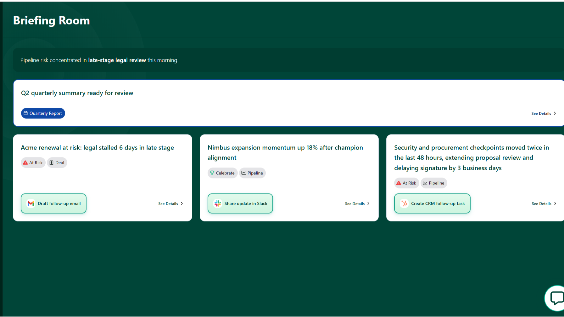 RevEdge 仪表盘显示已同步的 HubSpot 收入和 CRM 数据
